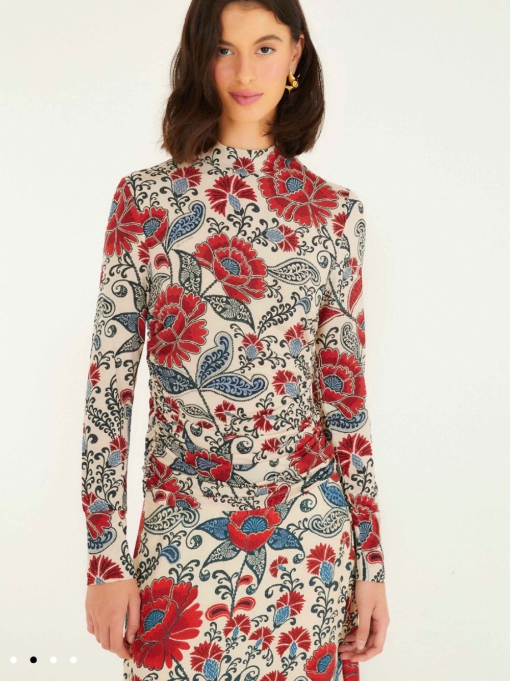 Farm Rio sand Francesca midi dress and long sleeve top